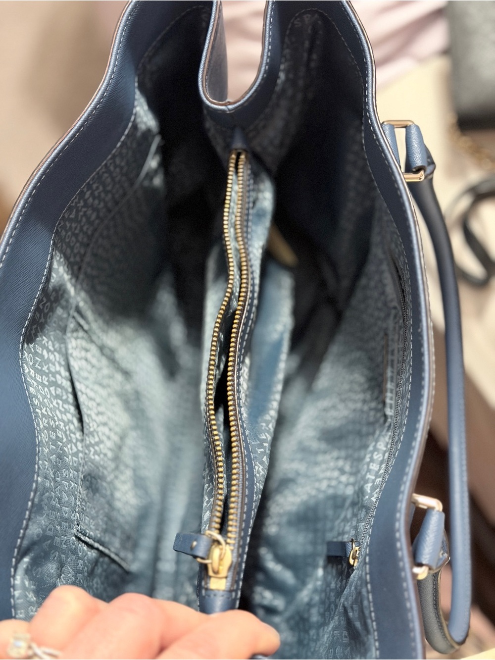 Kate Spade New York Blue Saffiano Leather Tote | Excellent Condition - Picture 3 of 3
